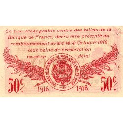 Blois (Loir-et-Cher) - Pirot 28-5 - 50 centimes - 03/10/1916 - Etat : TTB