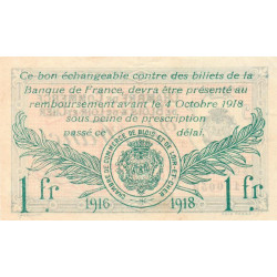 Blois (Loir-et-Cher) - Pirot 28-7 - 1 franc - 03/10/1916 - Etat : SUP+
