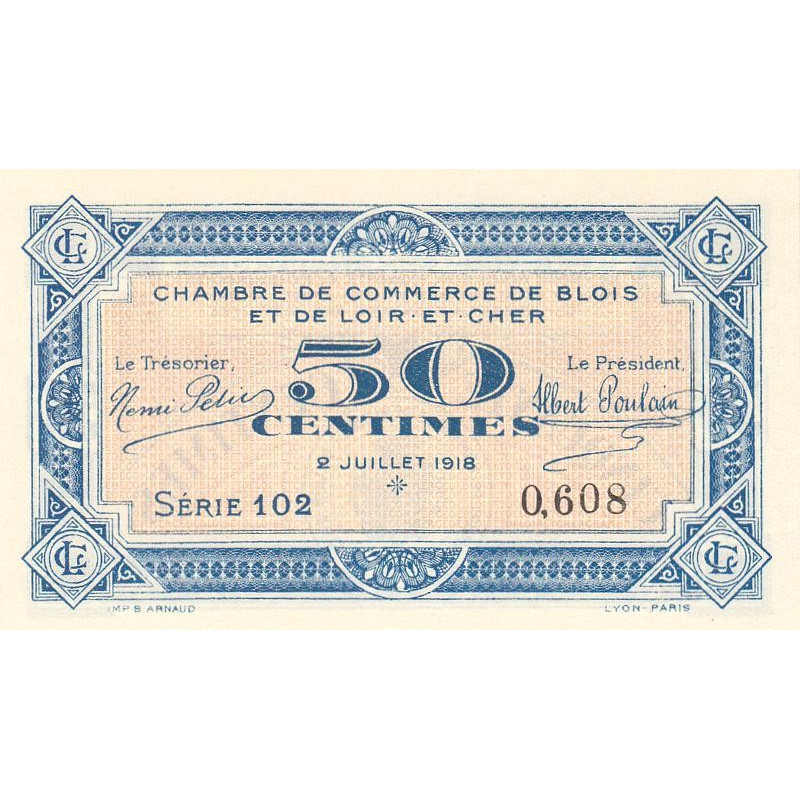 Blois (Loir-et-Cher) - Pirot 28-9 - 50 centimes - 02/07/1918 - Etat : NEUF