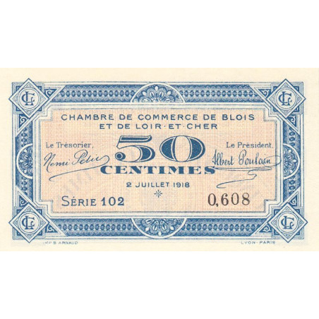 Blois (Loir-et-Cher) - Pirot 28-9 - 50 centimes - 02/07/1918 - Etat : NEUF