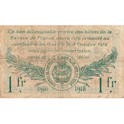Blois (Loir-et-Cher) - Pirot 28-7 - 1 franc - 03/10/1916 - Etat : B+