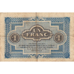 Bordeaux - Pirot 30-14 - 1 franc- Série 48 - 1917 - Etat : B+