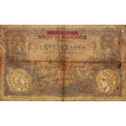 Madagascar - Pick 34 - 100 francs - Série E.190 - 26/12/1892 (1926) - Etat : B