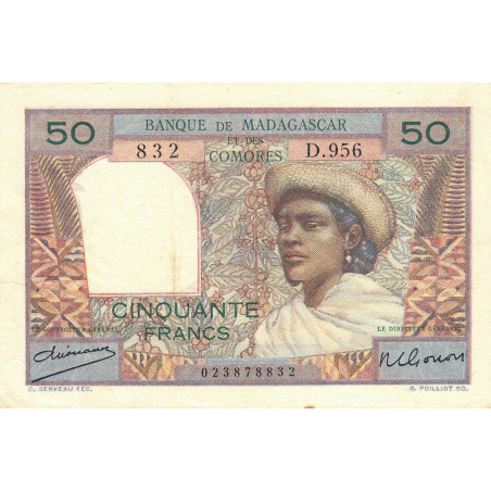 Madagascar - Pick 45a - 50 francs - 1950 - Etat : TTB-