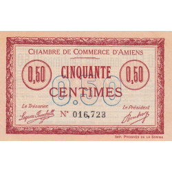 Amiens - Pirot 7-5 - 50 centimes - 1915 - Etat : SPL