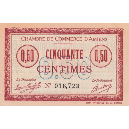 Amiens - Pirot 7-5 - 50 centimes - 1915 - Etat : SPL