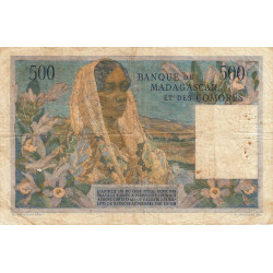Madagascar - Pick 47b- 500 francs - 23/11/1955 - Etat : TB