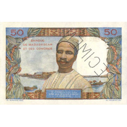 Madagascar - Pick 45bs - 50 francs - Série O.0000 - 1951 - Spécimen - Etat : SPL
