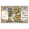 Madagascar - Pick 47bs - 500 francs - Série O.000 - 1954 - Spécimen - Etat : SPL