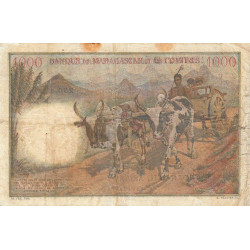 Madagascar - Pick 54a - 1'000 francs - 200 ariary - 1952 (1961) - Etat : AB