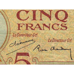 Madagascar - Pick 35b - 5 francs - Série F.2752 - 1937 - Etat : B+