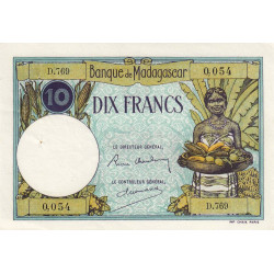 Madagascar - Pick 36b - 10 francs - 1937 - Etat : SUP+