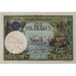 Madagascar - Pick 36b - 10 francs - Série H.832 - 1937 - Etat : TTB