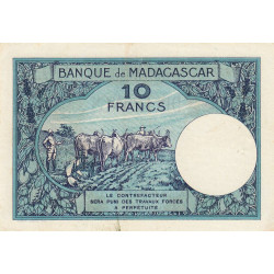 Madagascar - Pick 36b - 10 francs - Série B.1050 - 1937 - Etat : TTB+