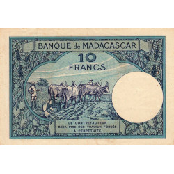 Madagascar - Pick 36b - 10 francs - Série Y.1355 - 1937 - Etat : TB