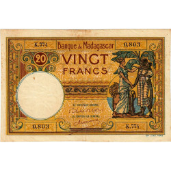 Madagascar - Pick 37c - 20 francs - Série K.774 - 1948 - Etat : TB