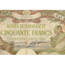 Madagascar - Pick 38a - 50 francs - 1926 - Etat : B+