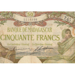 Madagascar - Pick 38a - 50 francs - 1926 - Etat : B+