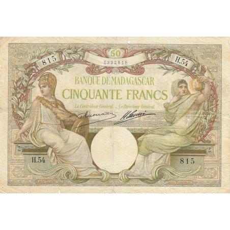 Madagascar - Pick 38a - 50 francs - 1926 - Etat : AB