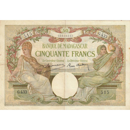 Madagascar - Pick 38b - 50 francs - 1937 - Etat : TB+