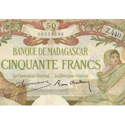 Madagascar - Pick 38b - 50 francs - 1937 - Etat : TB