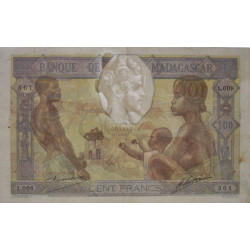 Madagascar - Pick 40a - 100 francs - Série L.8 - 1926 - Etat : SUP-