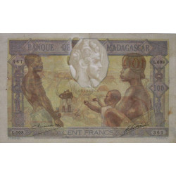 Madagascar - Pick 40a - 100 francs - 1926 - Etat : SUP-