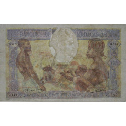 Madagascar - Pick 40b - 100 francs - Série G.147 - 1937 - Etat : TTB