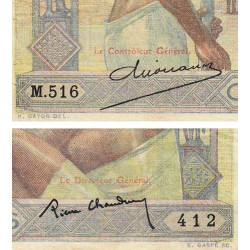 Madagascar - Pick 40b - 100 francs - Série M.516 - 1937 - Etat : TB+