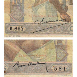 Madagascar - Pick 40b - 100 francs - 1937 - Etat : B+