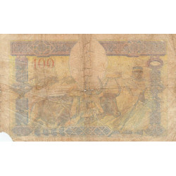 Madagascar - Pick 40b - 100 francs - Série V.712 - 1937 - Etat : AB