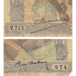 Madagascar - Pick 40b - 100 francs - Série V.712 - 1937 - Etat : AB