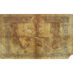 Madagascar - Pick 40b - 100 francs - Série V.712 - 1937 - Etat : AB