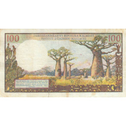 Madagascar - Pick 57a - 100 francs - 20 ariary - 1966 - Etat : TB