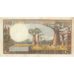 Madagascar - Pick 57a - 100 francs - 20 ariary - 1966 - Etat : TTB-