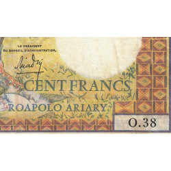 Madagascar - Pick 57a - 100 francs - 20 ariary - 1966 - Etat : TTB-