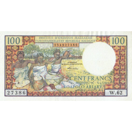 Madagascar - Pick 57b - 100 francs - 20 ariary - 1970 - Etat : TTB+