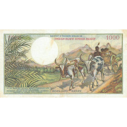 Madagascar - Pick 59 - 1'000 francs - 200 ariary - Série Y.6 - 1966 - Etat : TTB-