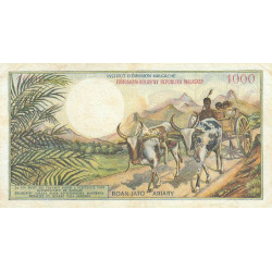 Madagascar - Pick 59 - 1'000 francs - 200 ariary - 1966 - Etat : TTB-