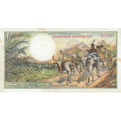 Madagascar - Pick 59 - 1'000 francs - 200 ariary - Série L.9 - 1966 - Etat : TTB-