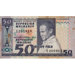 Madagascar - Pick 62 - 50 francs - 10 ariary - Série A/15 - 1974 - Etat : TB