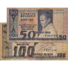 Madagascar - Pick 62 - Lot 50 et 100 francs - 10 et 20 ariary - 1974 - Etat : B