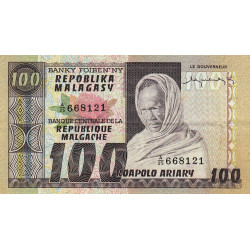 Madagascar - Pick 63 - 100 francs - 20 ariary - Série A/25 - 1974 - Etat : TTB