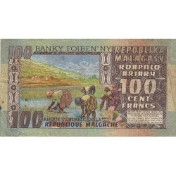 Madagascar - Pick 63 - 100 francs - 20 ariary - 1974 - Etat : TB-
