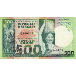 Madagascar - Pick 64 - 500 francs - 100 ariary - Série A/56 - 1974 - Etat : TTB