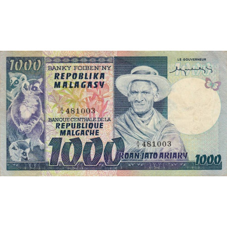 Madagascar - Pick 65 - 1'000 francs - 200 ariary - 1974 - Etat : TTB