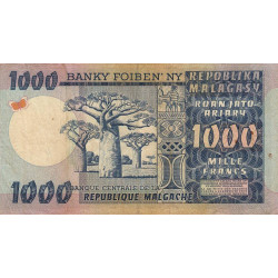 Madagascar - Pick 65 série Z (billet de remplacement) - 1'000 francs - 200 ariary - 1974 - Etat : TTB-