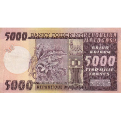 Madagascar - Pick 66 - 5'000 francs - 1'000 ariary - 1974 - Etat : TB