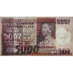 Madagascar - Pick 66 - 5'000 francs - 1'000 ariary - Série A/5 - 1974 - Etat : TB