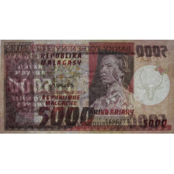 Madagascar - Pick 66 - 5'000 francs - 1'000 ariary - 1974 - Etat : SUP+